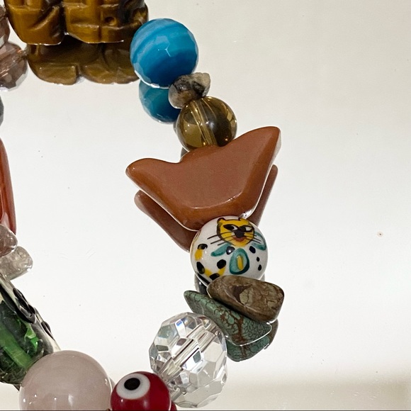 Handmade Pi Xiu Natural Gemstones Mixed Beads Crystal 8-inch Lucky Bracelet - Picture 11 of 16